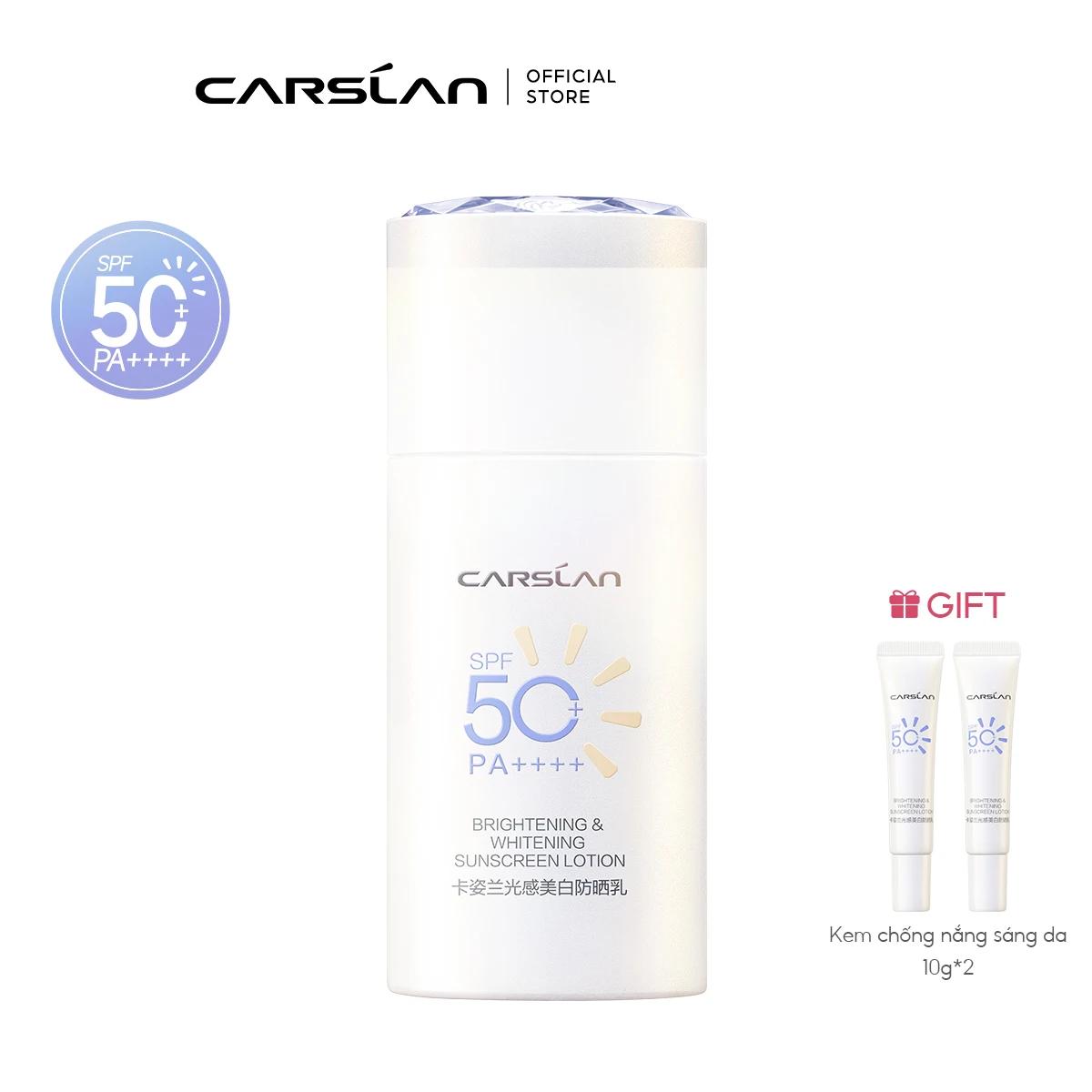 CARSLAN – Lotion solaire éclaircissante et blanchissante, légère, Non collante, imperméable, pour le