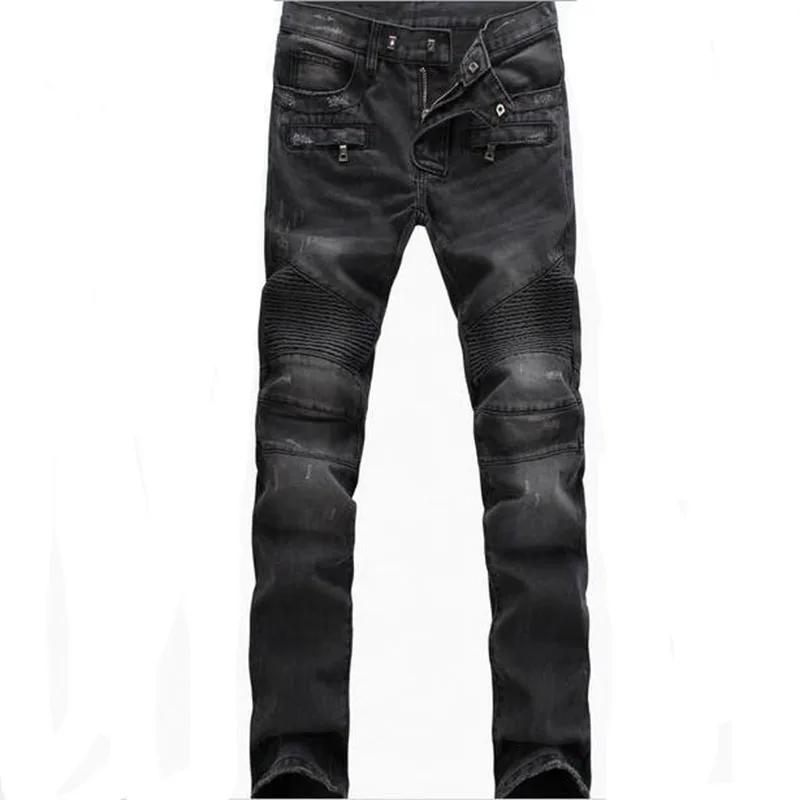 Jeans droits de motard de moto pour hommes, pantalons en denim décontractés, surintendant, streetwea