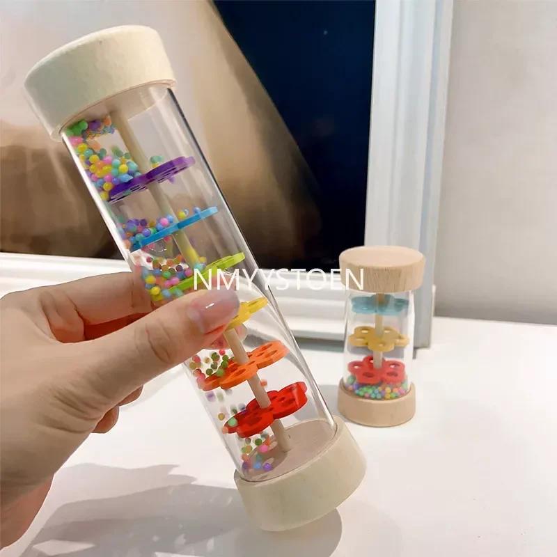 Bébé en bois pluie son tuyau Simulation pluie son en bois jouet cadeau sablier amusant musique Shake