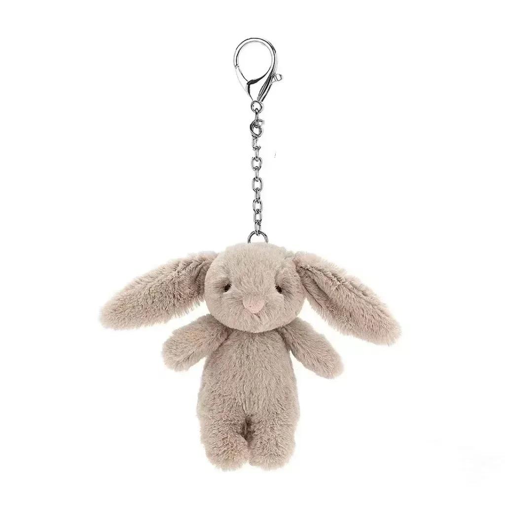Porte-clés lapin de dessin animé, animaux en peluche, pompon d'amour, bibelot, jouet pour fille, sac