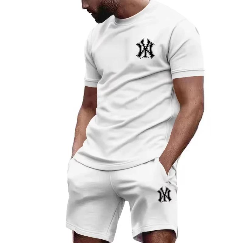 Nouvel ensemble de sport deux pièces pour homme 2026, t-shirt à manches courtes et pantalon, idéal p