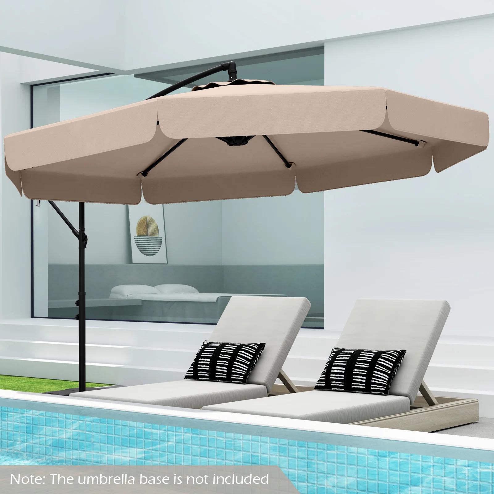 Parasol suspendu décalé de 10 pieds, en porte-à-faux avec couvercle