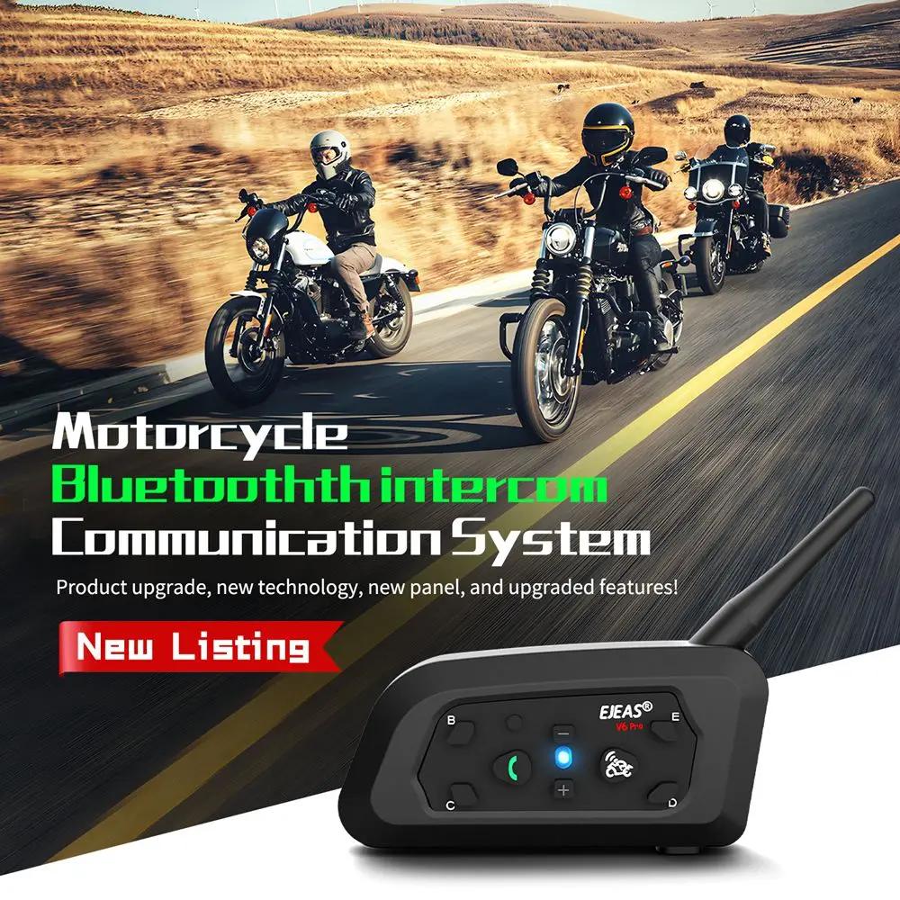 EJEAS V6 PRO +/PLUS casque de moto Bluetooth Interphone casque avec 800M BT Interphone communicateur