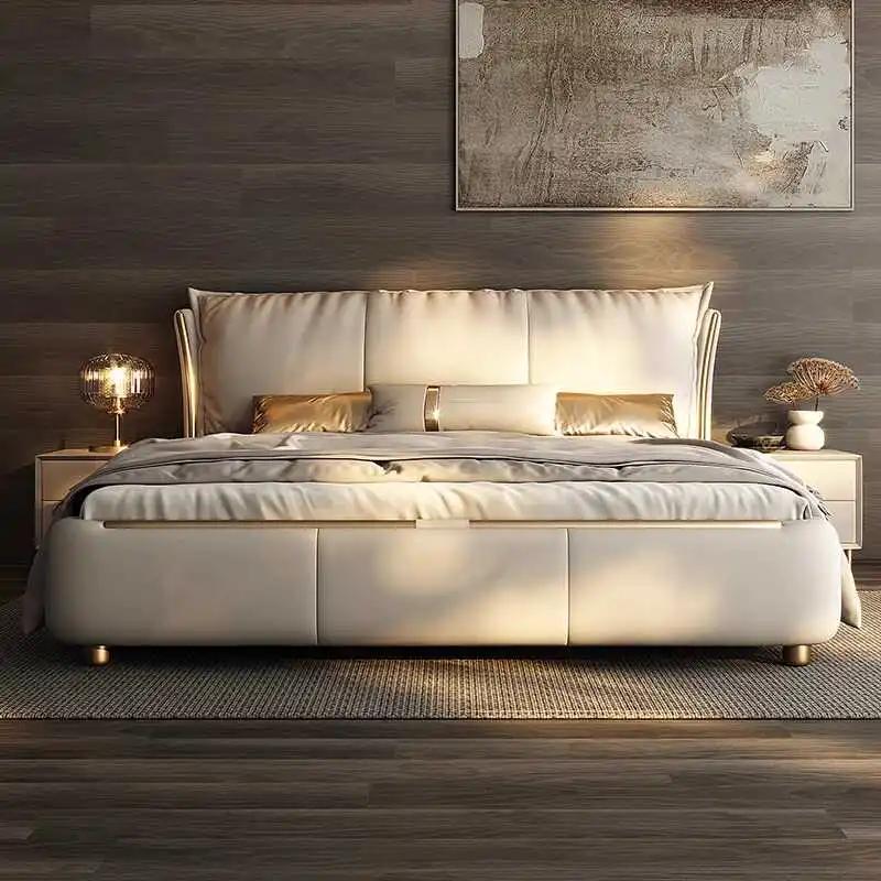 Cadre De lit moderne princesse Beige, imperméable, design, pour chambre à coucher, Double, pleine ta