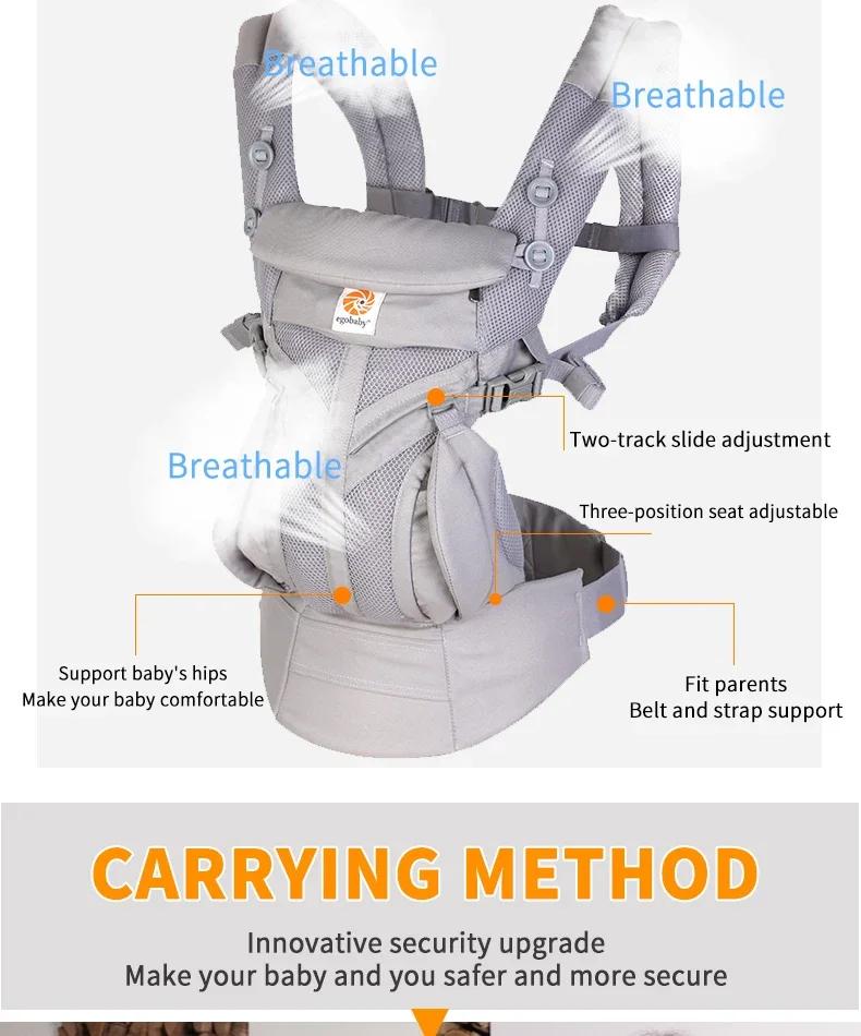 Sac à dos ergonomique Egobaby Omni Baby Electrolux - Respirant en coton avec ceinture et bretelles ajustables