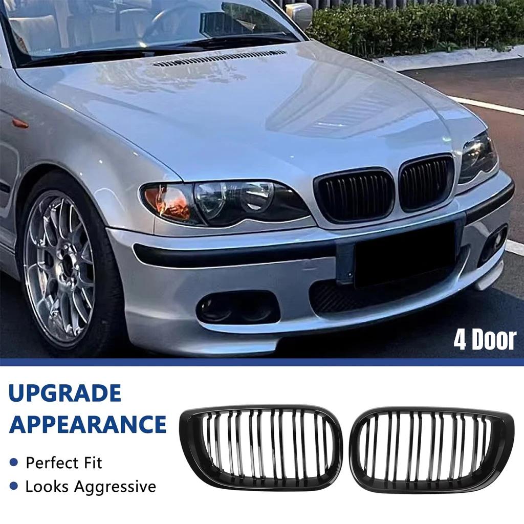 Pour BMW E46 2/4 portes série 3 2002 2003 2004 2005 318i 320i 325i 330i calandre noir brillant avant