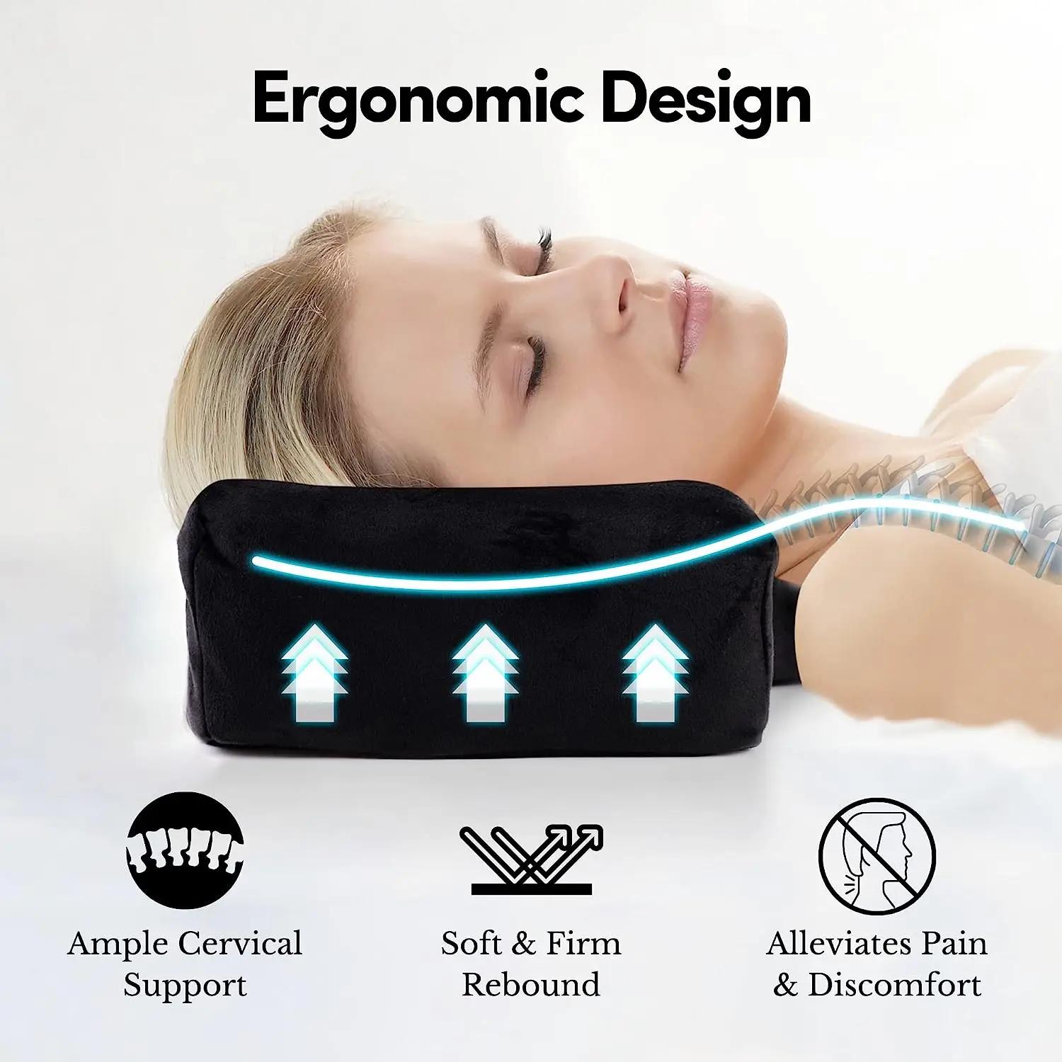 Oreiller pour Extension de cils, mousse à mémoire de forme, courbe ergonomique, améliore les cervica