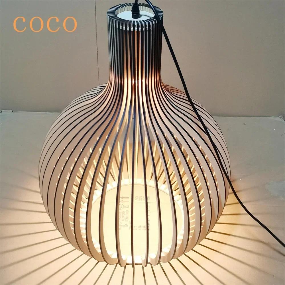 Foscarini – lampe suspendue en forme de Cage en bois massif, couleur noyer noir, blanc, bleu, lumina