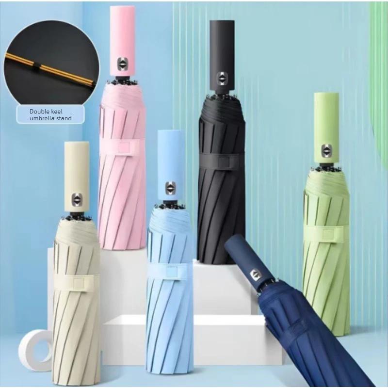 Parapluie de protection solaire et d'ombrage le plus vendu, à double nervures, pliable, pour la plui