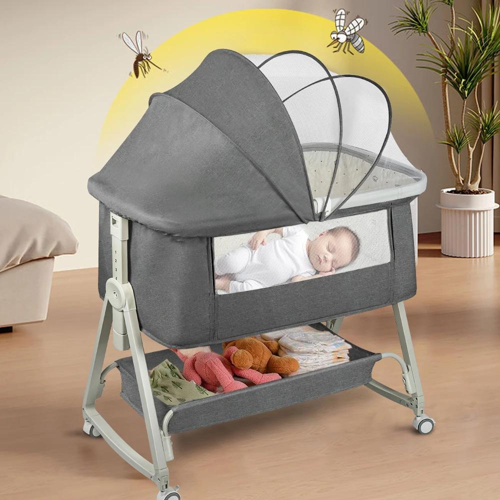 Lit Bébé Indépendant, Cododo avec Matelas, Co-Sleeping, du Nouveau-né à 25 kg. Hauteur et Inclinaiso