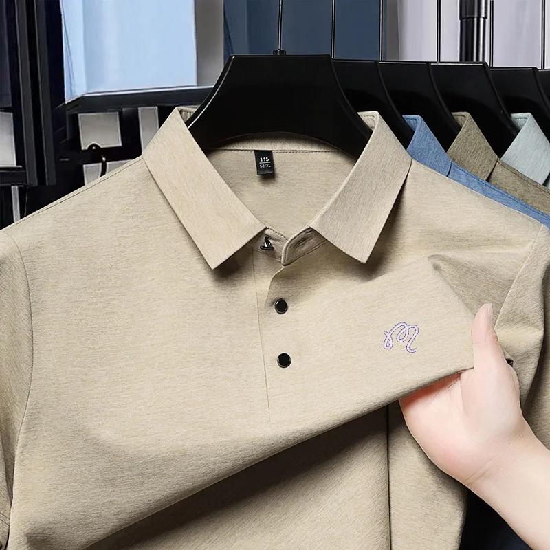 Polo pour homme haut de gamme, col à revers, imprimé, style britannique, été, tendance, décontracté,