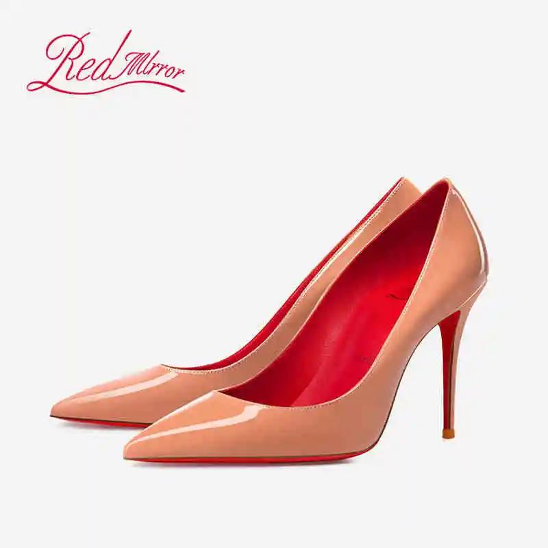 Couleur nue talons hauts rouge brillant bas femme élégante talon luxe bout pointu sexy pompes concep