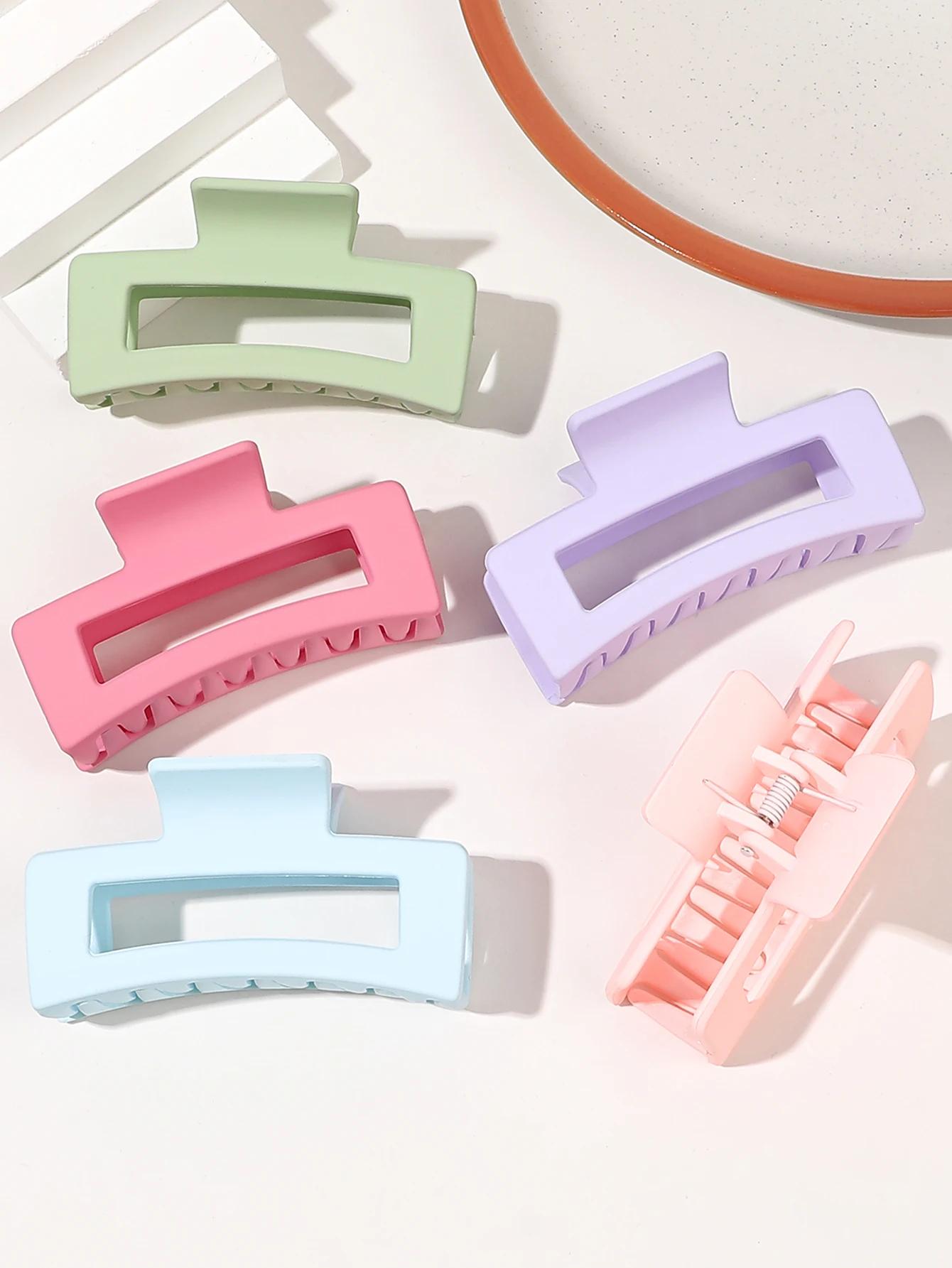 Pinces à cheveux carrées moyennes de 3.4 pouces pour femmes, 7 pièces, cheveux épais et fins, pinces