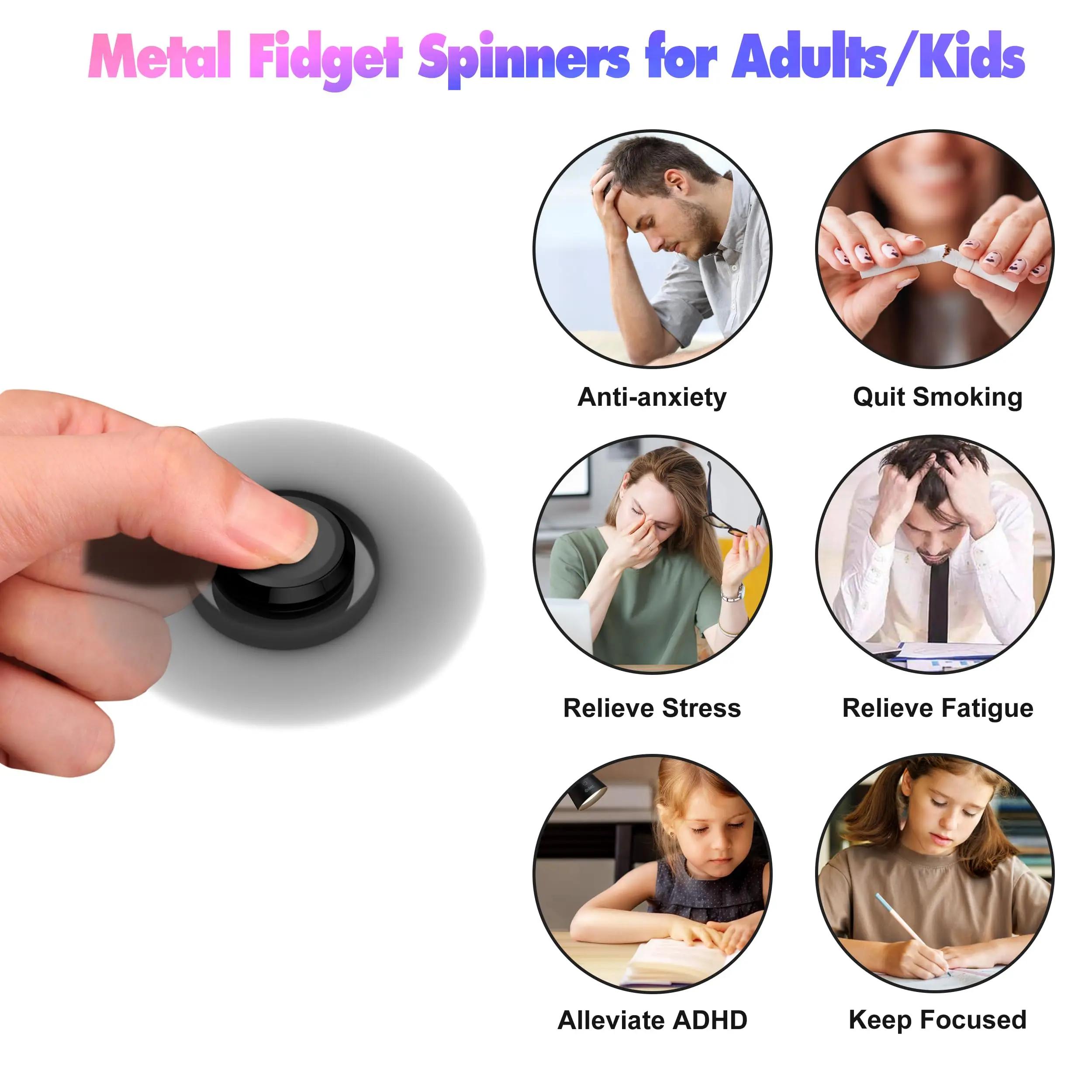 Jouets Fidget Spinner arc-en-ciel en métal UFO, petits Spinners à doigts portables, cadeau pour enfa