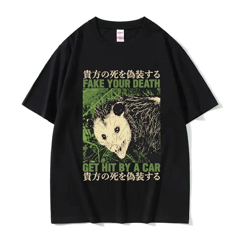 T-shirt col rond pour hommes, humoristique, avec image de Rat japonais, Vintage, à la mode, surdimen