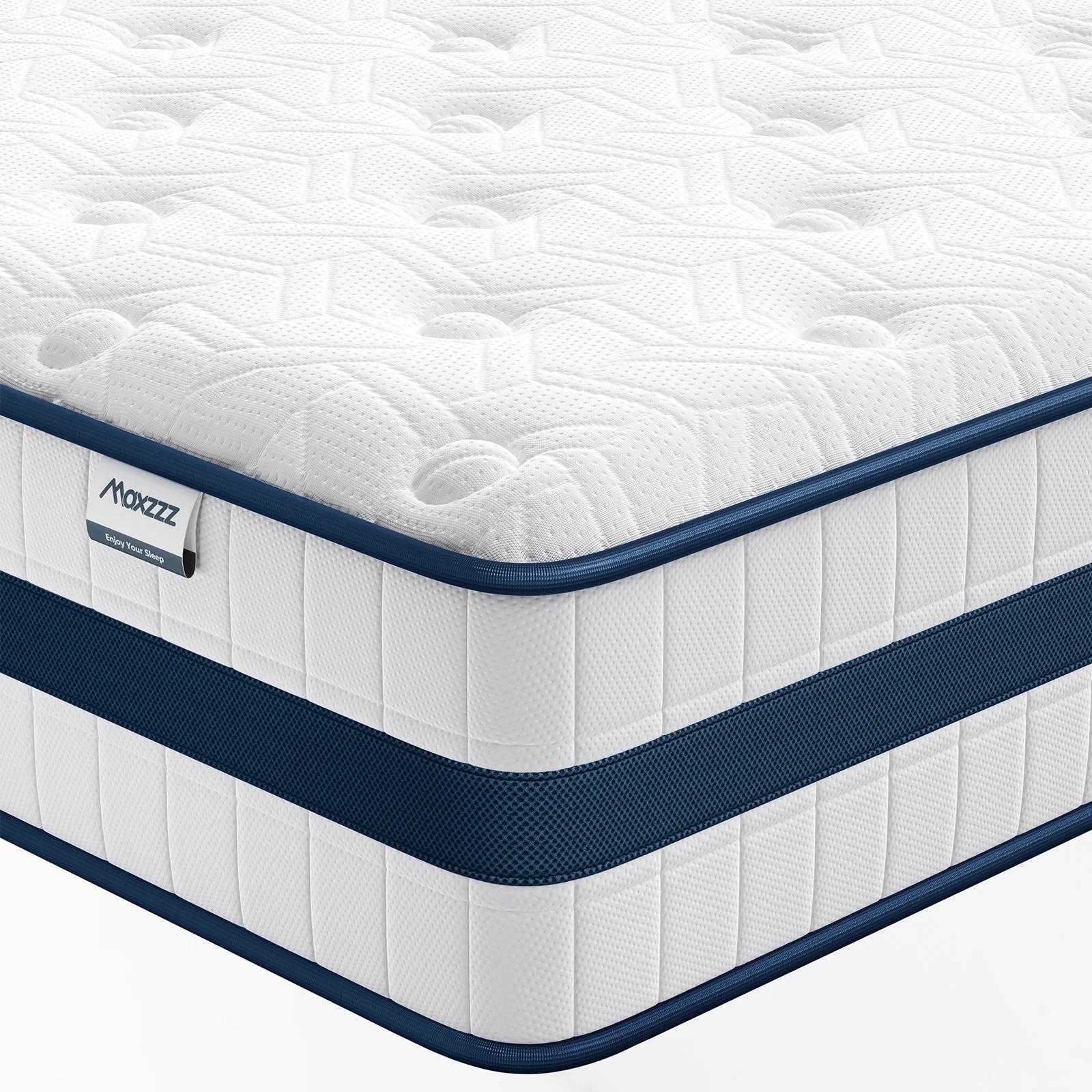 Maxzzz-matelas 10-12, lit double/king/queen size, avec mousse à mémoire de forme en gel, Végétde poc