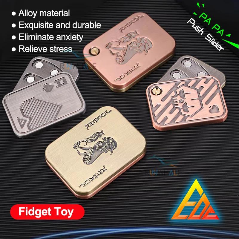 EDC Push Slider métal Fidget Anti-Stress jouets adultes doigt Spinner Poker soulager l'anxiété jouet