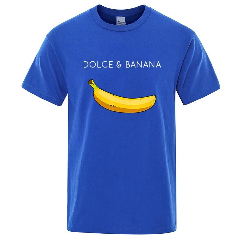 T-shirt d'été à manches courtes et col rond pour homme, 100% coton, de haute qualité, imprimé banane