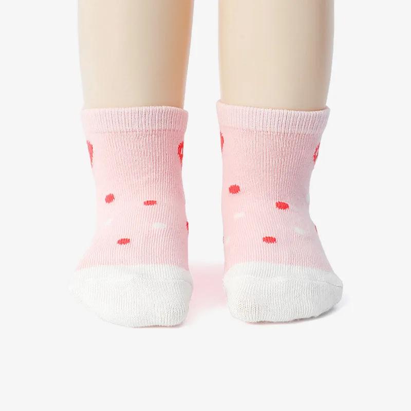 6 paires de chaussettes antidérapantes pour filles, motif de fleurs et de cœurs, pour enfants, bébés