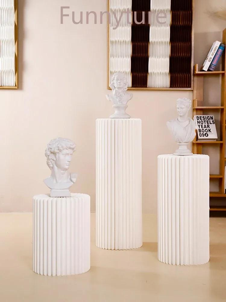 Présentoir de meubles pliable, étagère à intervalles créatifs, support d'ornement d'art, table d'aff