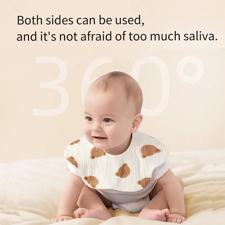 4 bavoirs pour bébé super doux et confortables, adaptés aux âges de 0 à 3 ans, avec boutons dissimul