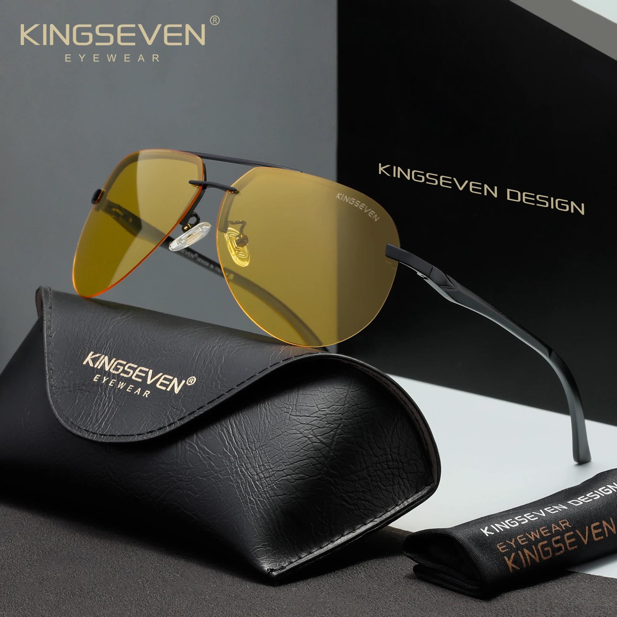 KINGSEVEN – lunettes de soleil polarisées sans monture en aluminium et magnésium, pour hommes/femmes