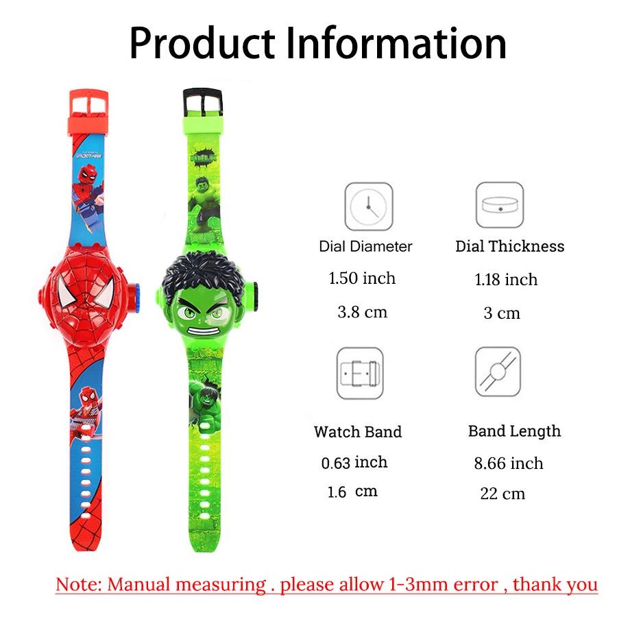 Montre de Projection Spiderman de dessin animé pour enfants, jouets Iron man capitaine, cadeau pour 