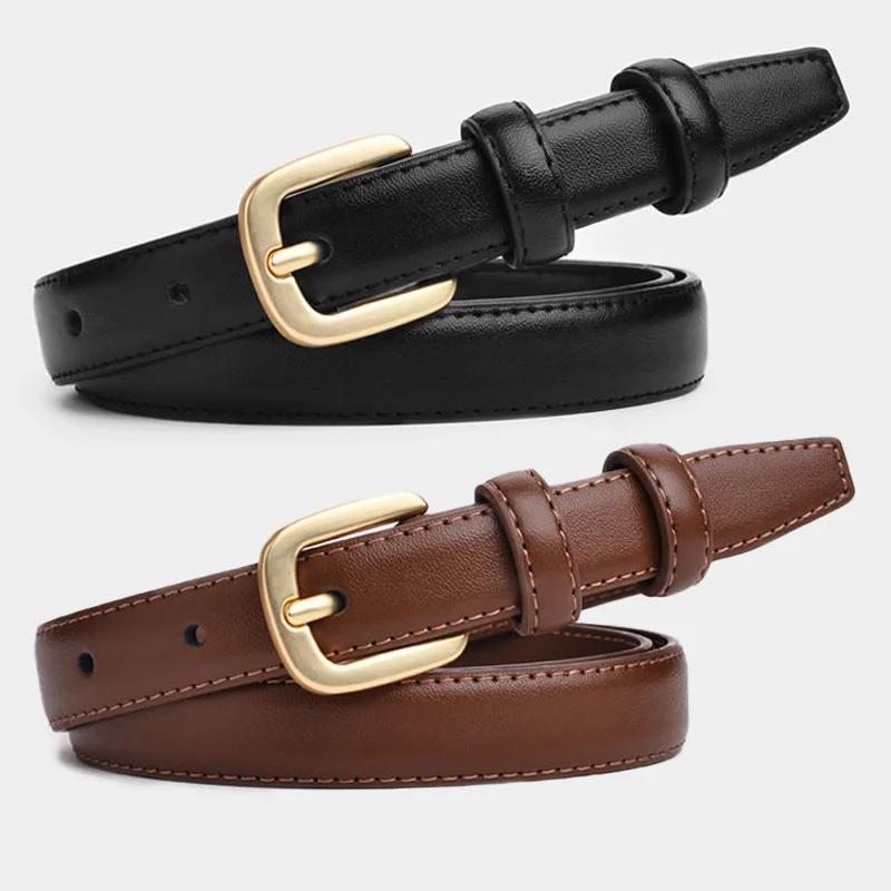 Ceinture noire pour femmes, 2 pièces, mode rétro, boucle à aiguille, ceinture en jean, sangle décont