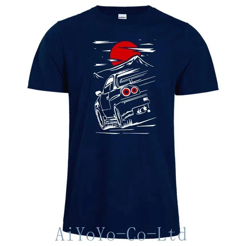 T-shirt japonais Skyline GTR 34 pour homme, 100% coton, Haruna Jdm, Sportcar, Nissan, Fast Car, FF11