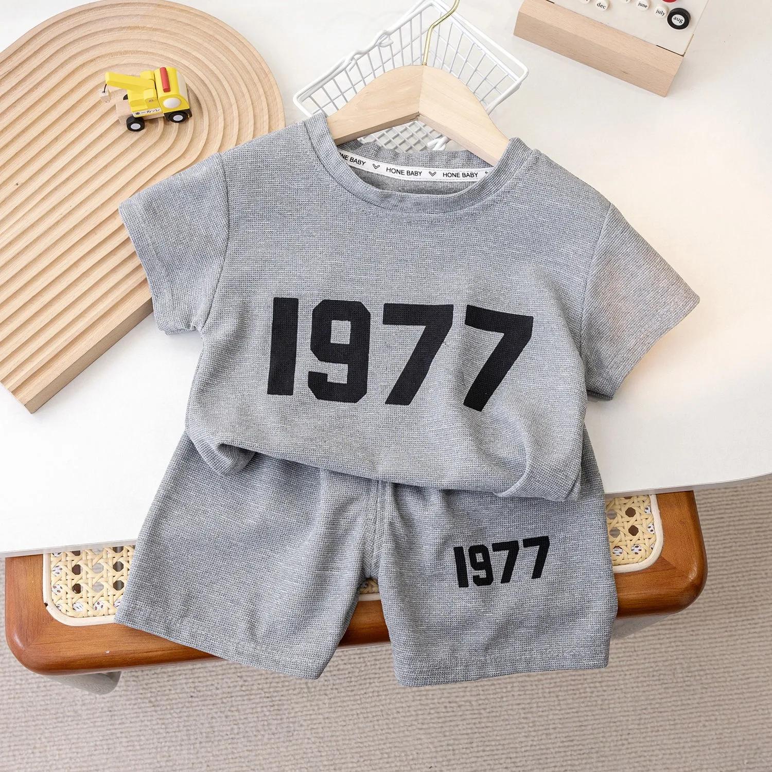 Vêtements d'été pour enfants de 1, 2, 3 et 4 ans, T-shirt à manches courtes, shorts trempés, design 