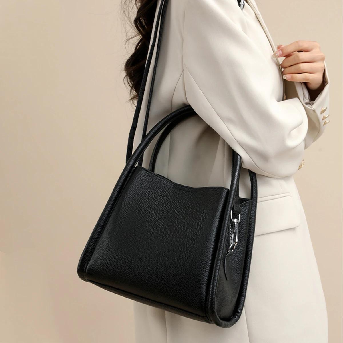 Sac à main pour femme FOXER en cuir véritable, sac fourre-tout décontracté printemps-été 2026, sac à