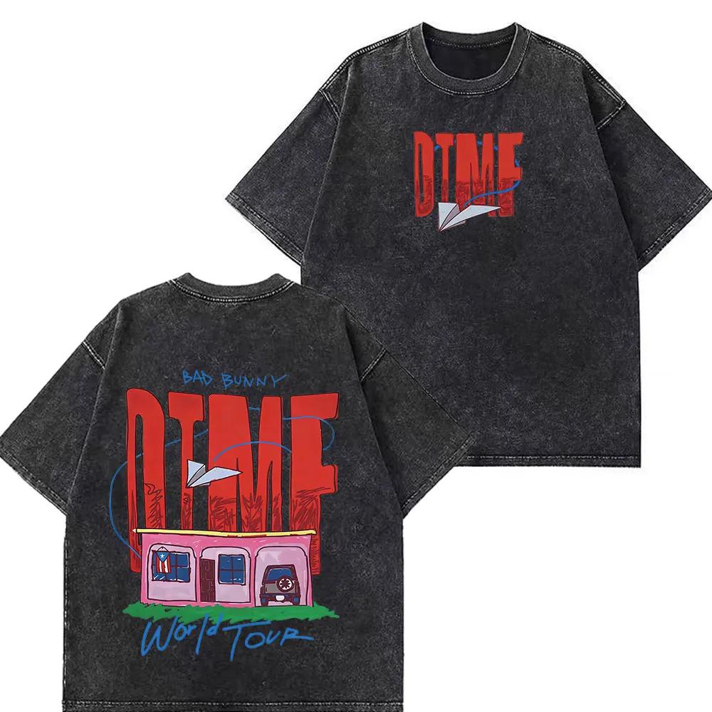 T-shirts décontractés en coton pour hommes et femmes, style vintage délavé, merch DTMF, collection D
