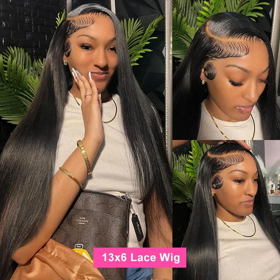 Perruque Lace Front Wig lisse brésilienne naturelle-Sophia, cheveux Remy, 13x6 HD, densité 200, 38 p
