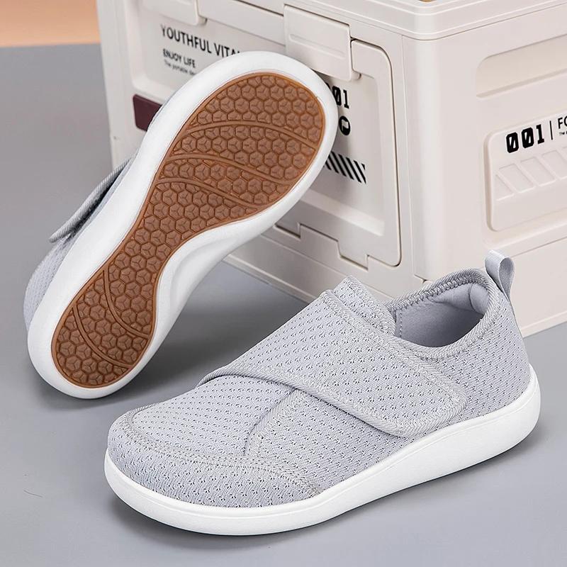 Chaussures ouvertes pour personnes âgées, chaussures pour diabétiques réglables, pieds gonflés, larg