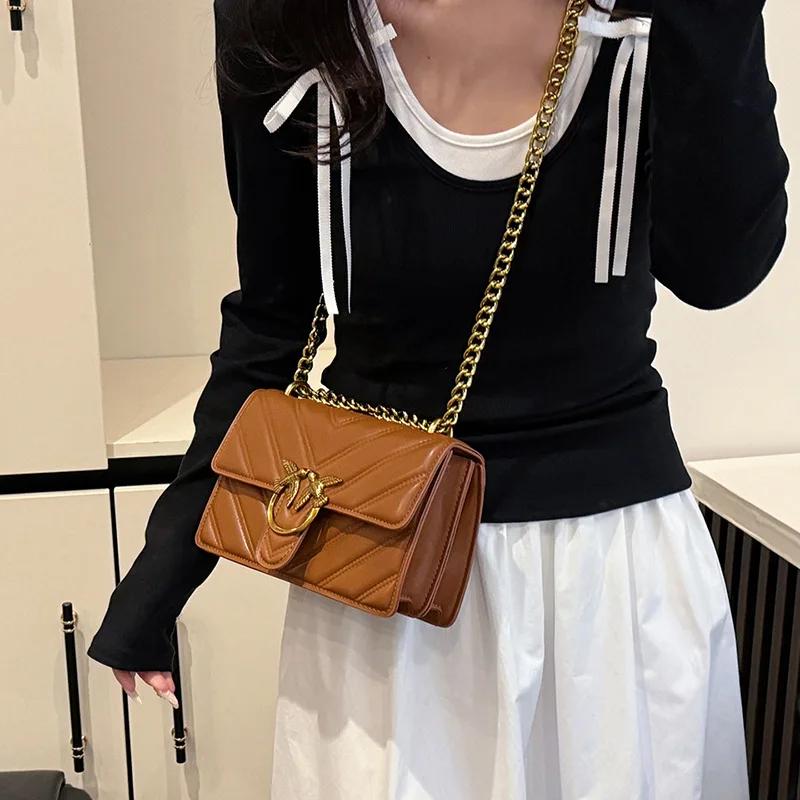 Sac à bandoulière tendance pour femme avec chaîne, bandoulière réglable, sac à bandoulière unique, s