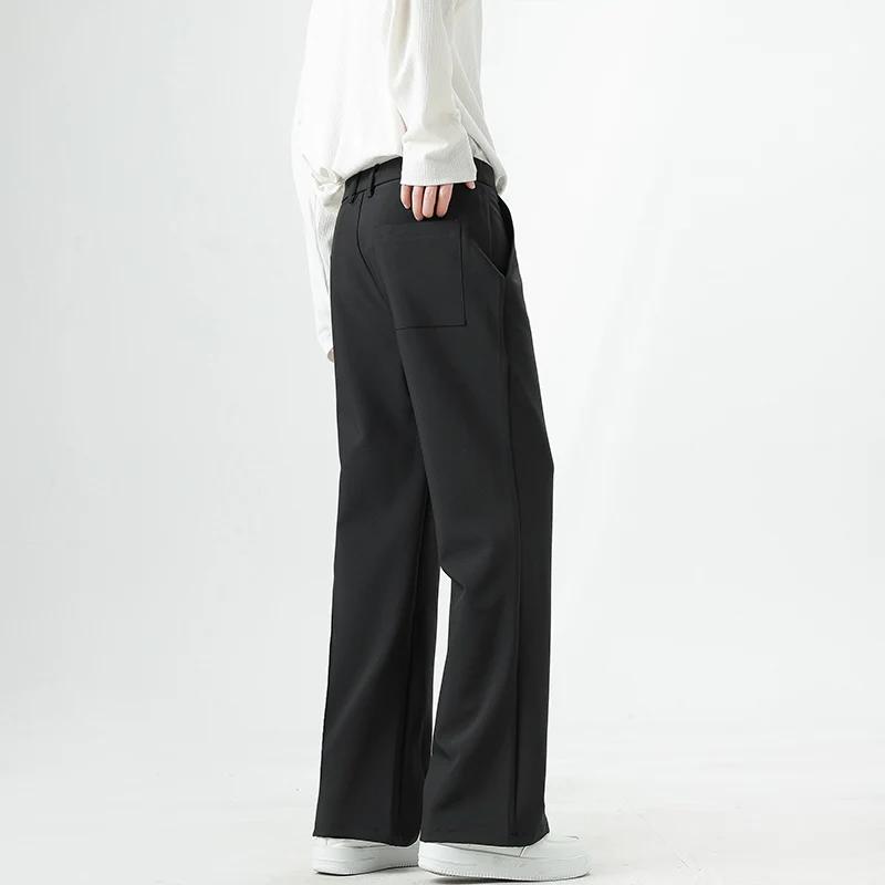 Small Flared Version Men's Casual Pants 2025 Fashion Korean Loose Elastic Drape Business Office Soli