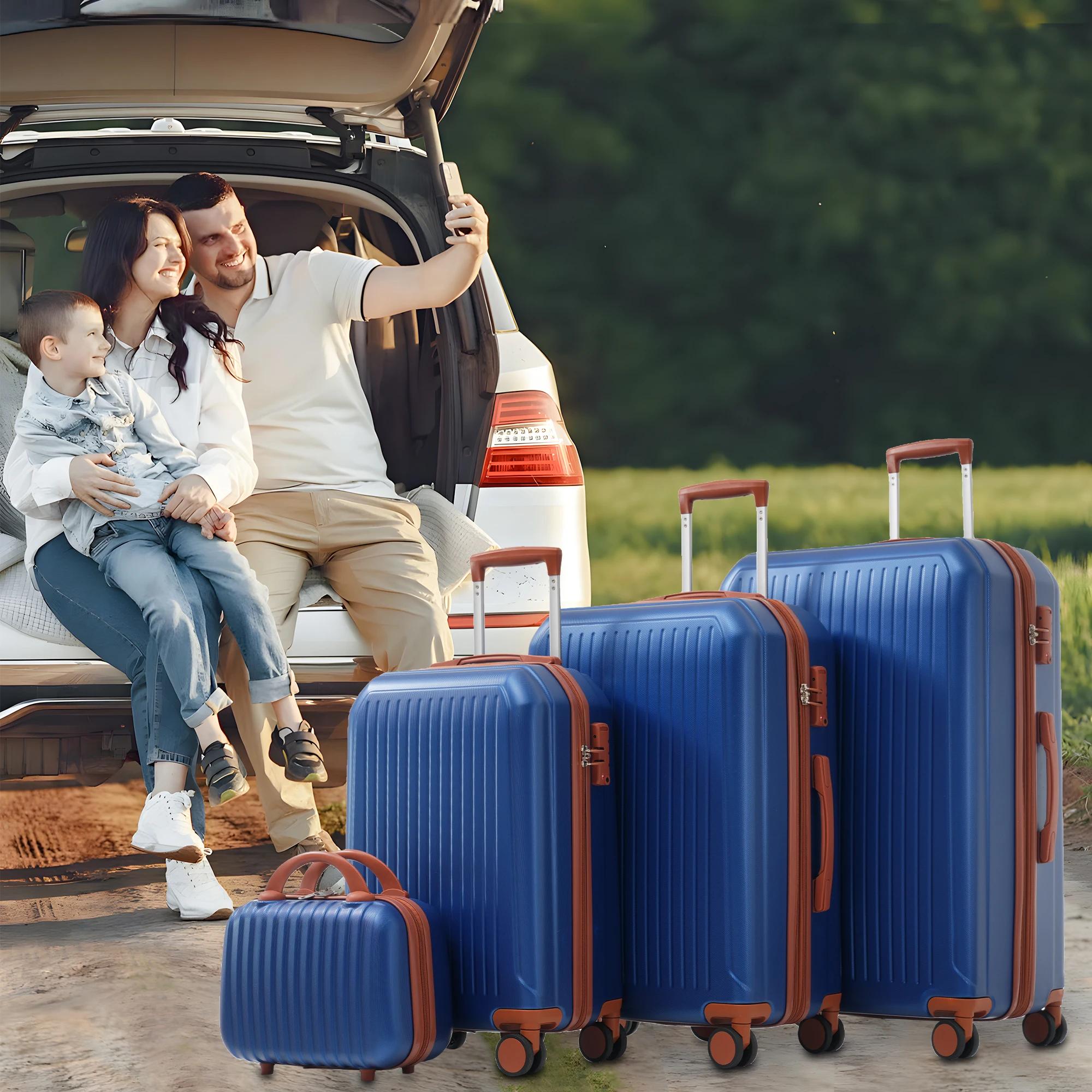 Anajqaqia Set de bagages, avec poignées télescopiques en métal, 360 °   Double roues, serrure TSA, e