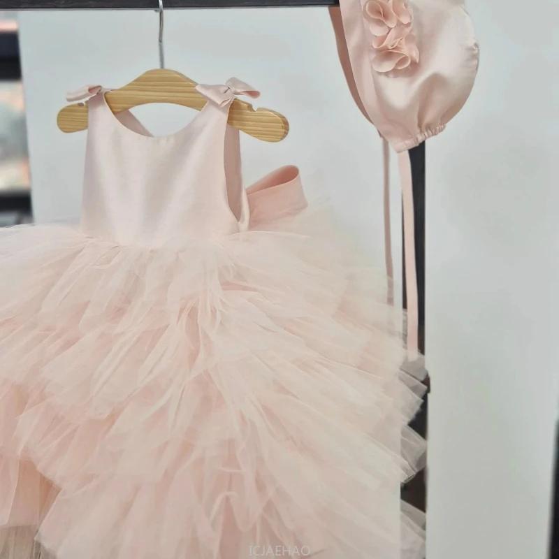 2025 Style coréen bébé fille 1er anniversaire robe en Tulle enfants Vestido Zhuazhou fête fleur fill
