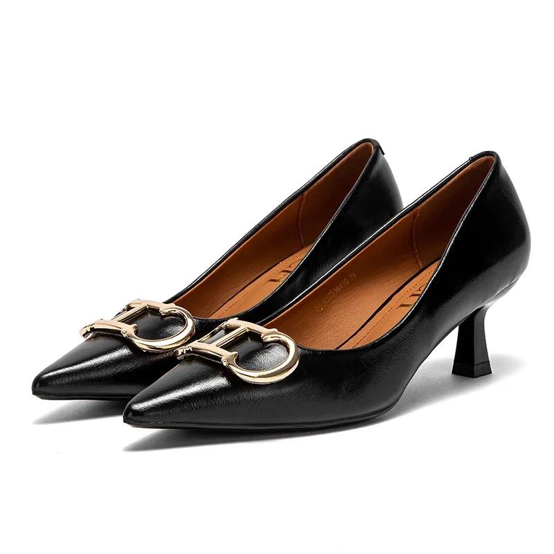 CHCH-Chaussures de Marque en Cuir Verni pour Femme, à Talons Hauts et Pointus, Style Bateau, pour Ma