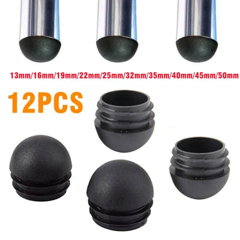 Bouchon de Tube rond en plastique 16-50mm, 12 pièces, embouts de tuyau antidérapants, pied de chaise