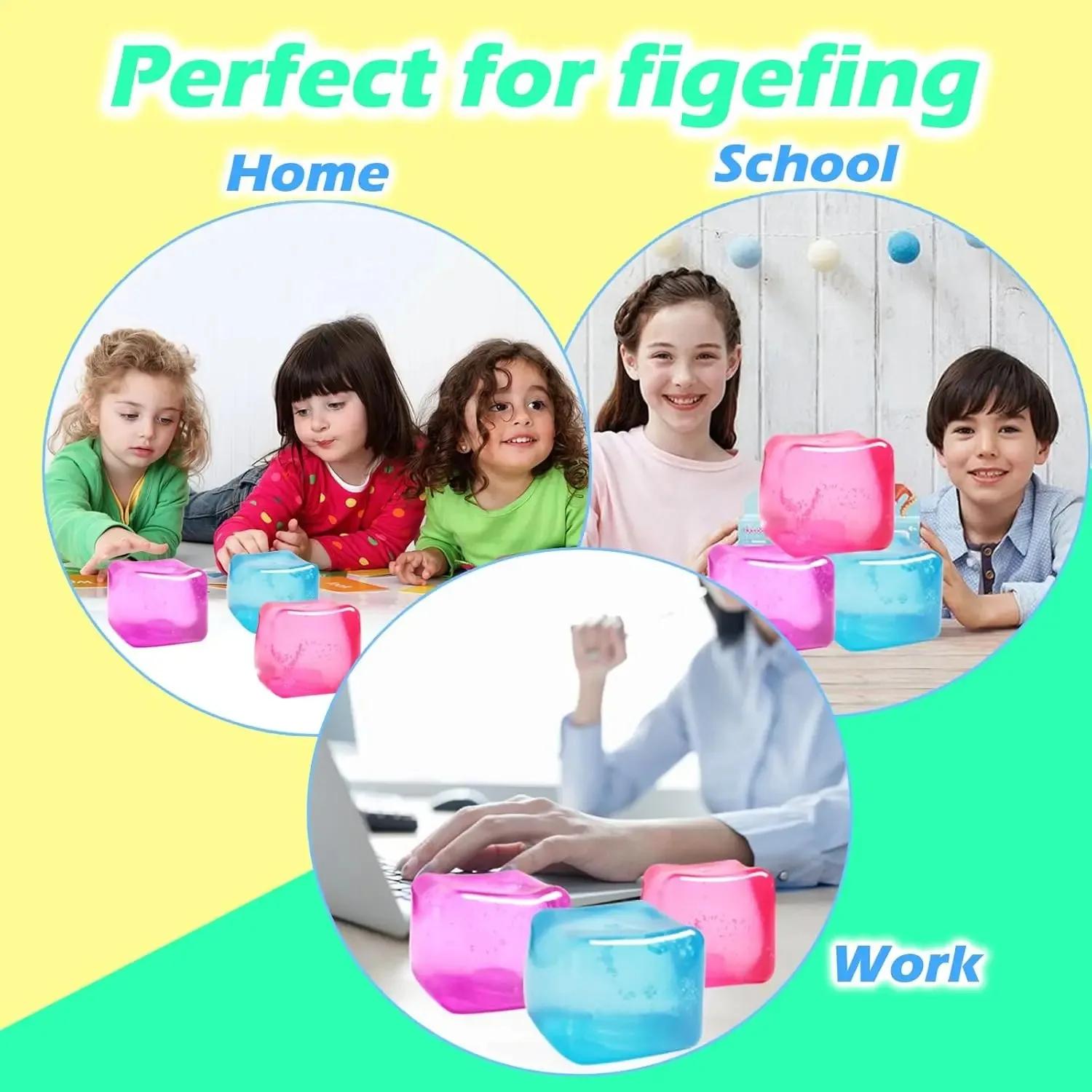 Cube de glace en Gel haute densité, jouet carré de décompression, balle anti-Stress Squishy, jouets 