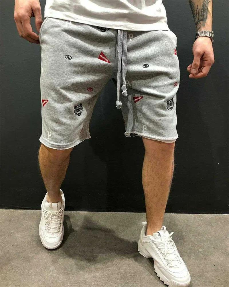 Shorts amples en coton pour hommes, style streetwear, brodés, décontractés, pour le sport et la musc