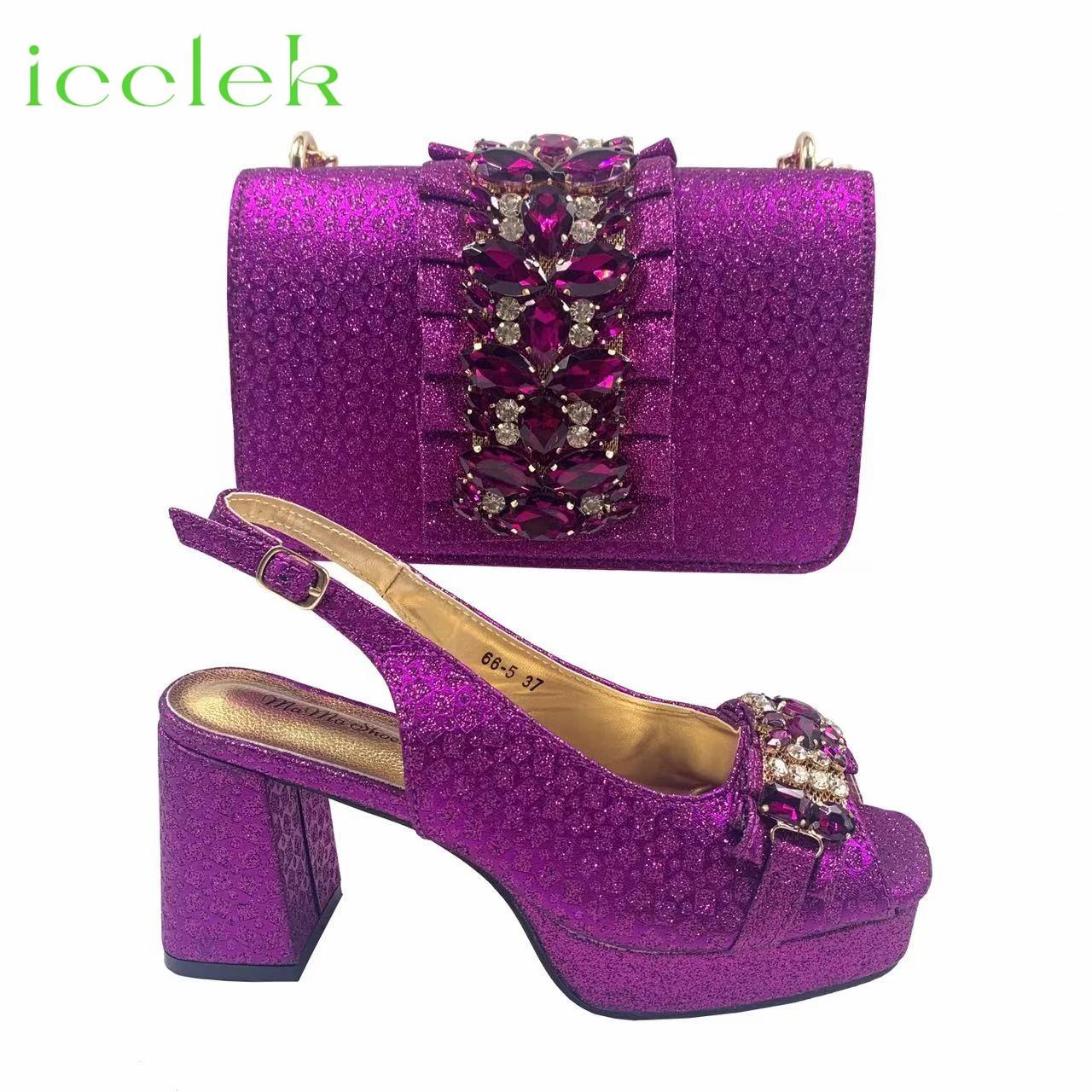 Ensemble de chaussures et de sacs assortis pour femmes, tissus synthétiques spéciaux au Design itali