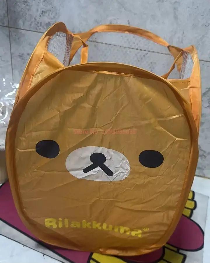 Japonais Rilakkuma maille pliant grande capacité panier à linge dessin animé portable cadre de range