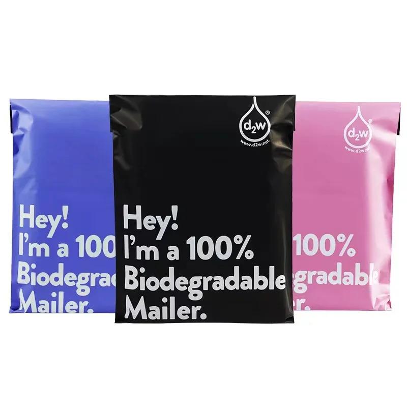Sacs d'expédition biodégradables D2W 100%, pochette postale auto-adhésive Express, pochette étanche 