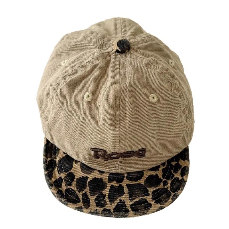 Nouvelle casquette de baseball pour bébé style Ins 2026, imprimé léopard, chapeau souple à visière p