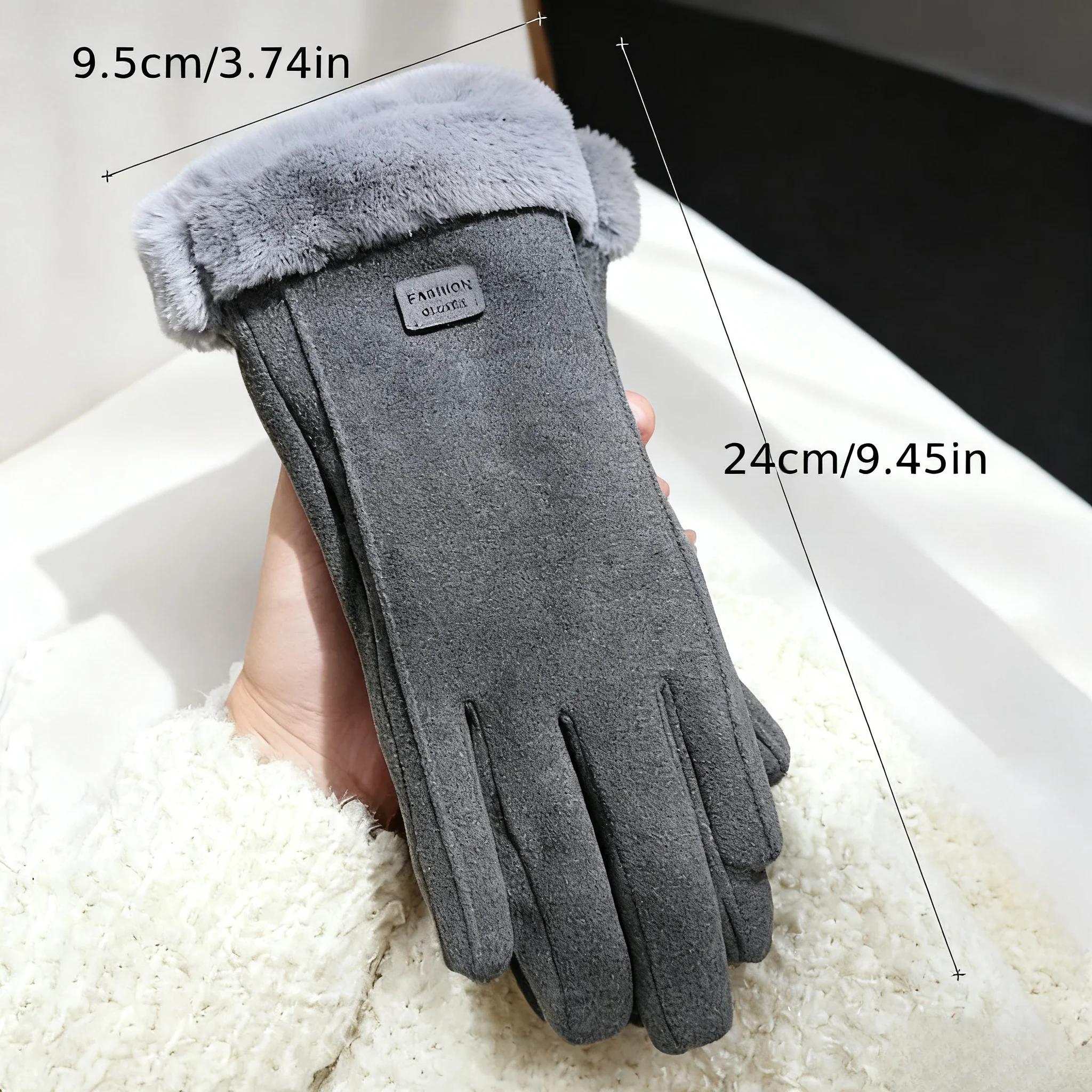 Gants d'hiver chauds pour femmes, compatibles avec les écrans tactiles, doublés de peluche, épais, p