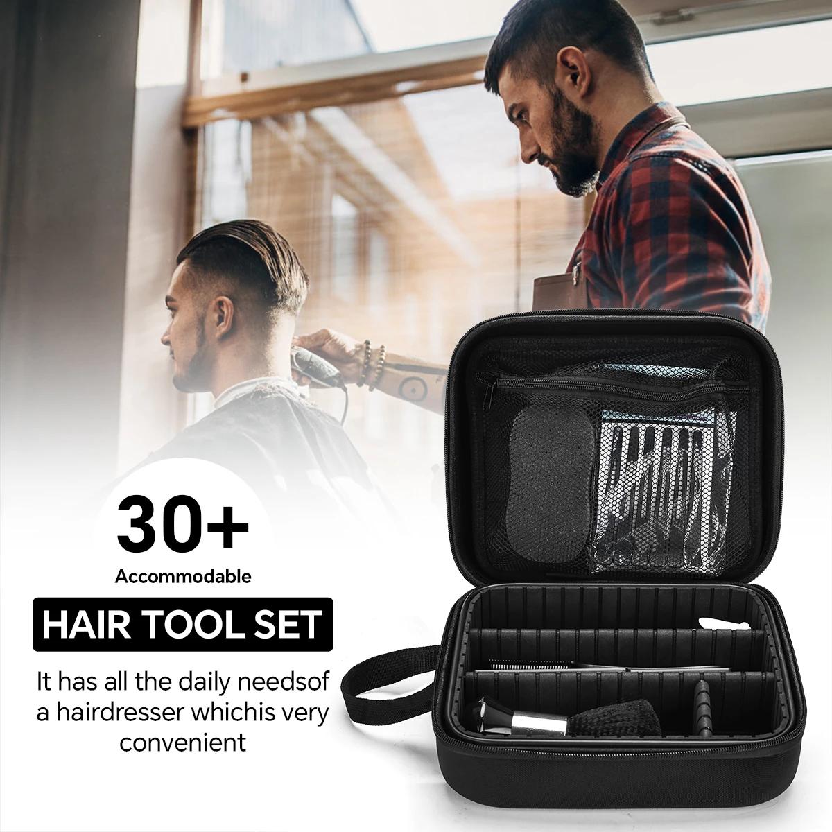 Boîte à outils de coiffure professionnelle, mallette de rangement Durable pour ciseaux, rasoirs et t
