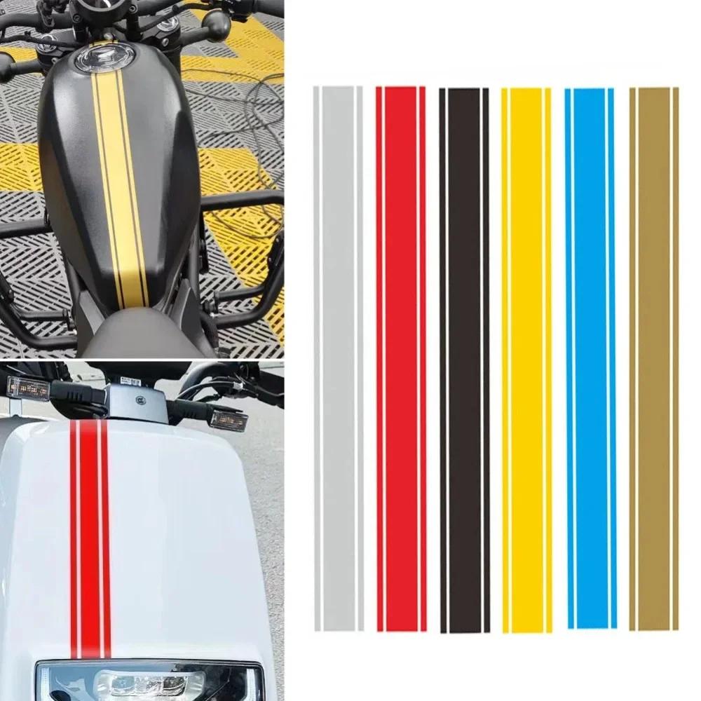 Autocollants de Moto en vinyle imperméable à rayures fines, 50CM, pour capot de réservoir de carbura