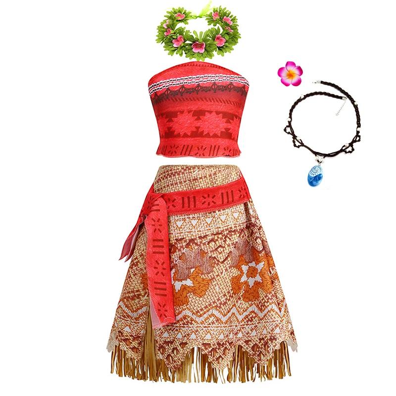 Robe Disney Moana pour enfants filles, princesse Vaiana, Cosplay, carnaval, couvre-chef de fête d'an